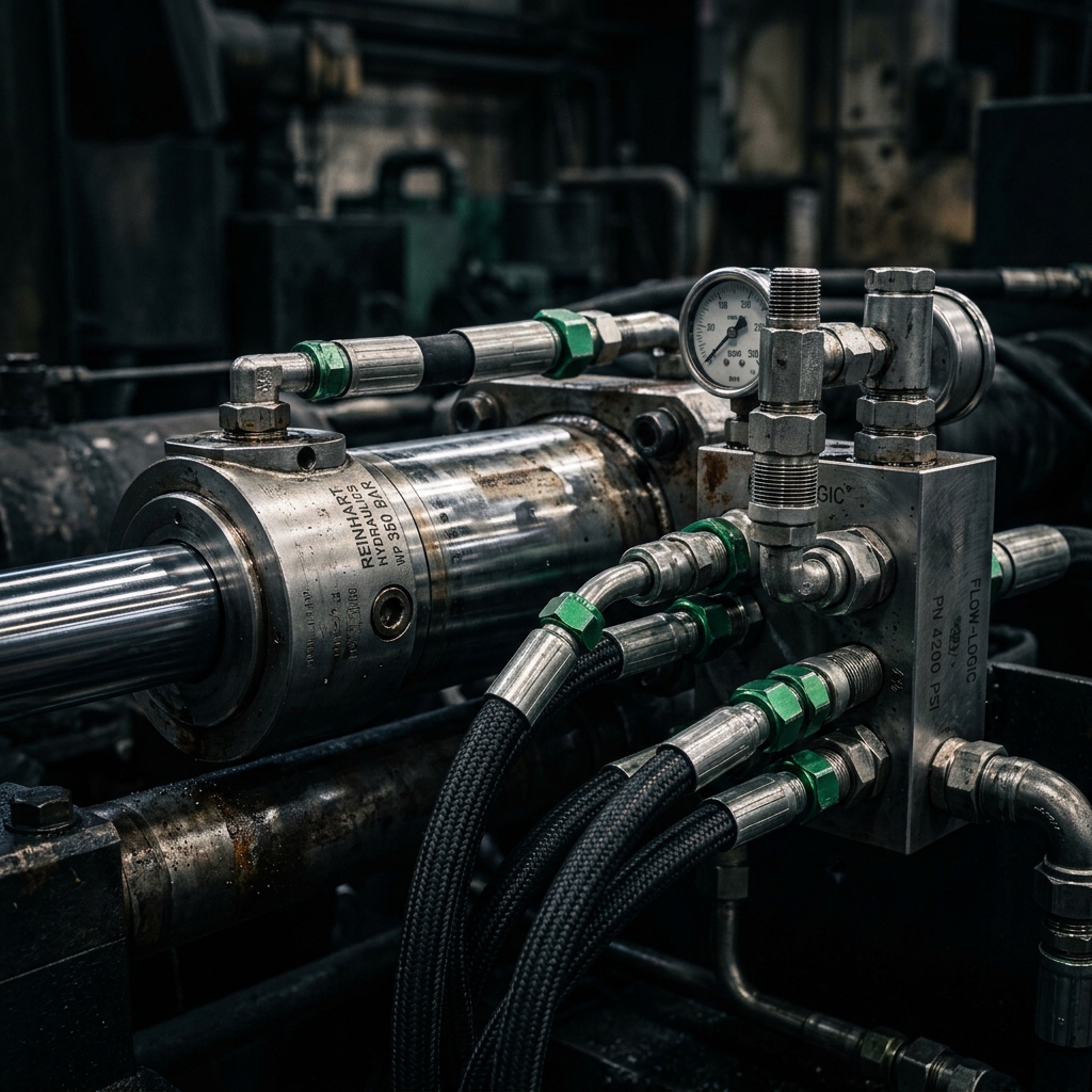 High-pressure hydraulic assembly components — defense-grade cylinders and fittings